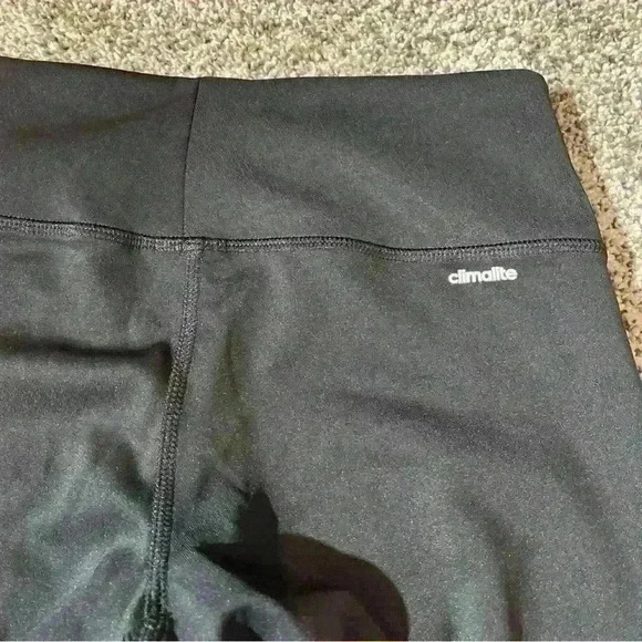 Ladies Climalite ADIDAS Black 3 Stripe Crop Leg Track Bottoms -Small - Picture 8 of 10